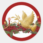 Sticker Rond Bougies de Noël d'or (Devant)