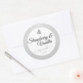 Sticker Rond Bougies Emballage Silver Gris pur Papillon mou (Enveloppe)