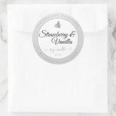 Sticker Rond Bougies Emballage Silver Gris pur Papillon mou (Sac)