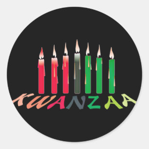 Sticker Rond Bougies Kwanzaa
