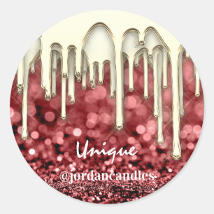 Sticker Rond Bougies Petit BusIness Nom Bourgogne Gold Dridge