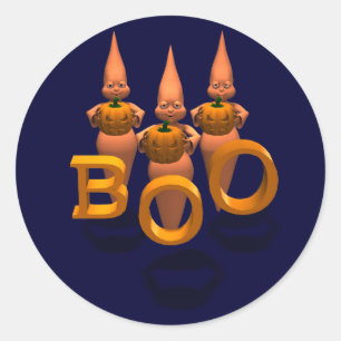 Sticker Rond Bouh ! Trois petits fantômes mignons