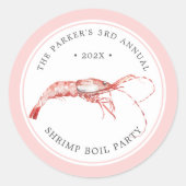 Sticker Rond Bouillabaisse de crevettes | Fête sur le thème des (Devant)