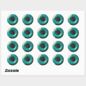 Sticker Rond Bouillie bleue avec arroses (Feuille)