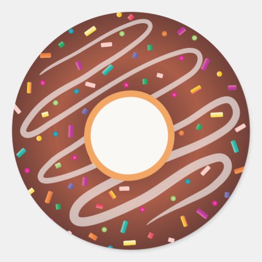 Sticker Rond Bouillie de chocolat avec arrosage arc-en-ciel (Devant)