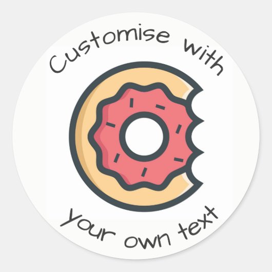 Sticker Rond Bouillon rose pâle personnalisé (Devant)