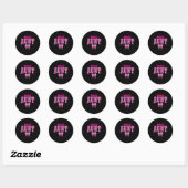 Sticker Rond Boujee Aunt Nk Checkered Bow Birthday Family Match (Feuille)