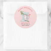 Sticker Rond Boulangère mélangeur de gâteau d'aquarelle de vaca (Sac)