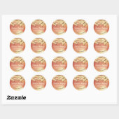 Sticker Rond Boulangerie Abstrait Rose Gold Chou à goutte (Feuille)