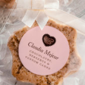 Sticker Rond Boulangerie au chocolat simple moderne rose