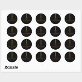 Sticker Rond Boulangerie Black Gold Whisk Patisserie Script (Feuille)