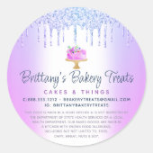 Sticker Rond Boulangerie Cake Purple Parties scintillant Driver (Devant)