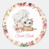 Sticker Rond Boulangerie Chef Kitten (Devant)