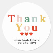 Sticker Rond Boulangerie colorée moderne Merci minimal (Devant)