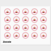 Sticker Rond Boulangerie Cupcake (Feuille)