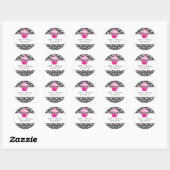 Sticker Rond Boulangerie Cupcake Zebra Cupcake Rose (Feuille)
