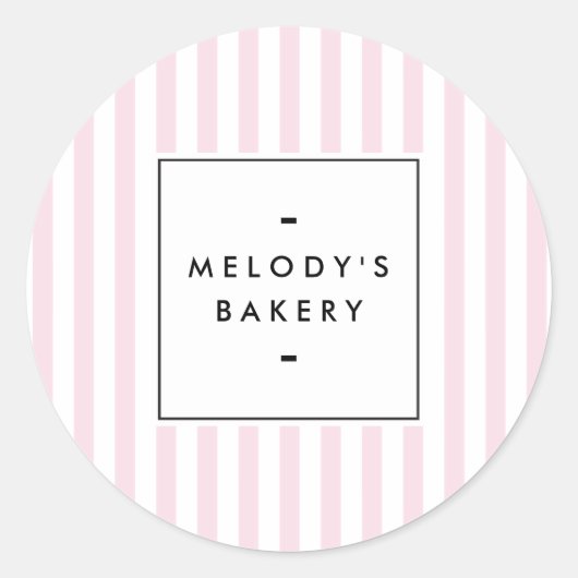 Sticker Rond Boulangerie de bonbons rose rétro (Devant)