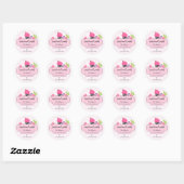 Sticker Rond Boulangerie de cupcake de Whimsical Emballage Clas (Feuille)