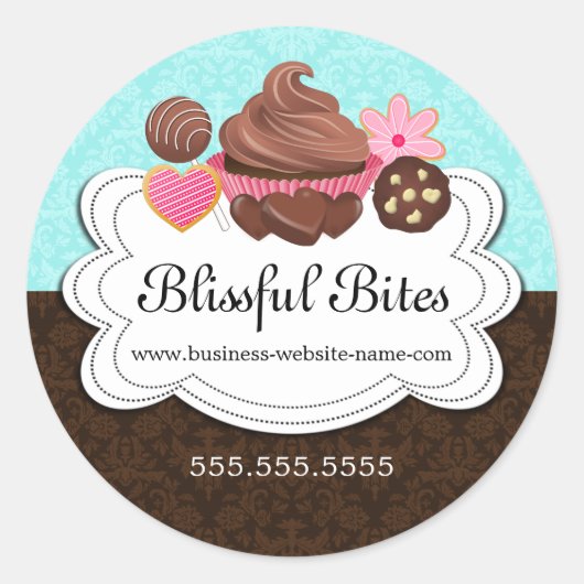 Sticker Rond Boulangerie de desserts assortis (Devant)