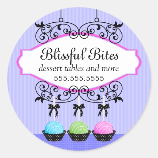 Sticker Rond Boulangerie de desserts de gâteaux (Devant)