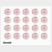 Sticker Rond Boulangerie de Macaron couleur mignonne Merci (Feuille)
