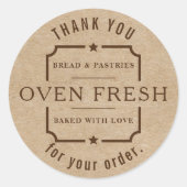 Sticker Rond Boulangerie de Merci Brown rustique Kraft moderne (Devant)