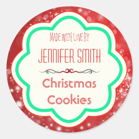 Sticker Rond Boulangerie de Noël Cuisine cuite (Devant)