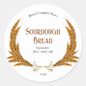 Sticker Rond Boulangerie de pain de blé sur mesure (Devant)