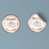 Sticker Rond Boulangerie de pain de pâte à pâte Icônes Café Ton