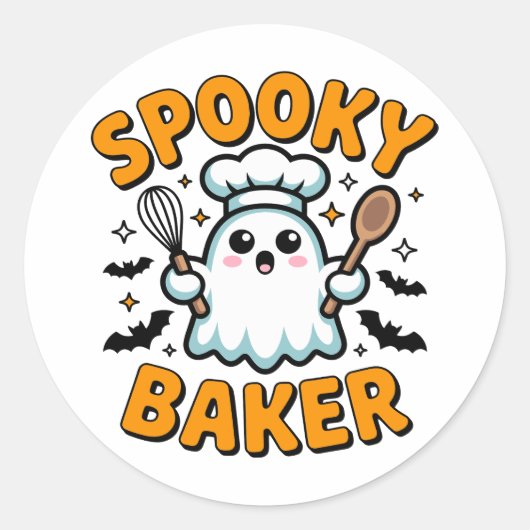 Sticker Rond Boulangerie éffrayante - Cuisson d'Halloween Fantô (Devant)