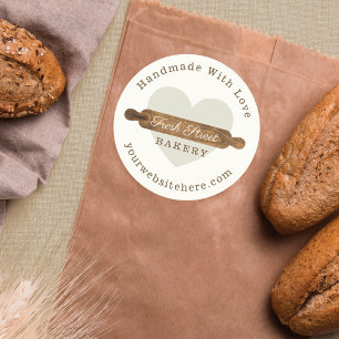Sticker Rond Boulangerie en bois minimum Logo