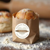 Sticker Rond Boulangerie en bois minimum Logo