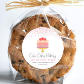 Sticker Rond Boulangerie Gâteau rose Ombre Saupoudrer Pâtisseri