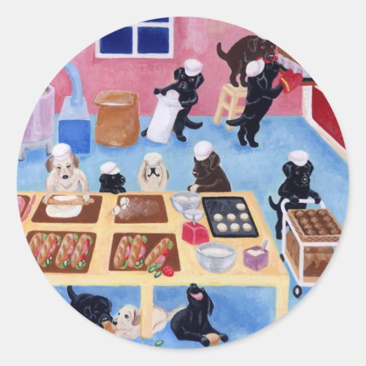 Sticker Rond Boulangerie Labradors (Devant)