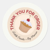 Sticker Rond Boulangerie Little Traitements - Merci pour comman (Devant)