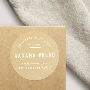 Sticker Rond Boulangerie Logo Vacances Boulangerie Cadeau Kraft