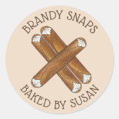 Sticker Rond Boulangerie Maison Brandy Snacks Anglais (Devant)