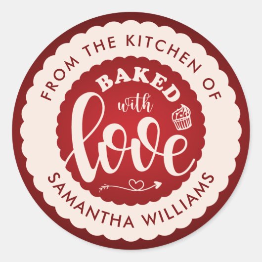 Sticker Rond Boulangerie maison Cuisine avec amour (Devant)