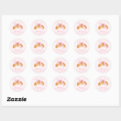 Sticker Rond Boulangerie Merci Croissant Pain Rose Coquette (Feuille)