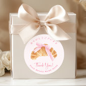 Sticker Rond Boulangerie Merci Croissant Pain Rose Coquette