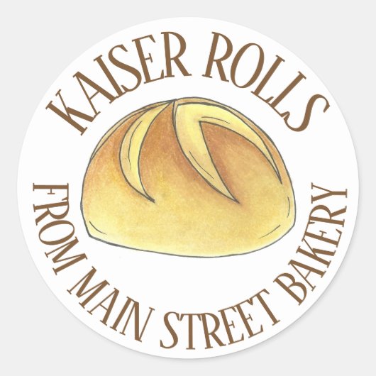 Sticker Rond Boulangerie Pain Kaiser Rolls Fraîche Maison (Devant)