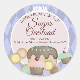 Sticker Rond boulangerie pâtisserie cupcake biscuits collants-c