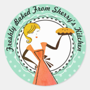 Sticker Rond Boulangerie rétro à tarte ménagère de la cuisine d