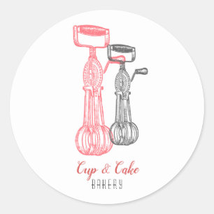 Sticker Rond Boulangerie Rétro, Boulangerie, Chef pâtissier, Be