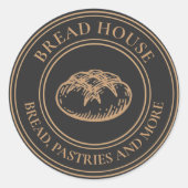 Sticker Rond Boulangerie rustique Anthrazit Biens Cuits Au Pain (Devant)