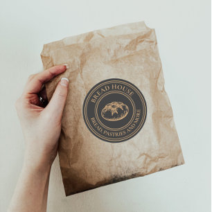 Sticker Rond Boulangerie rustique Anthrazit Biens Cuits Au Pain