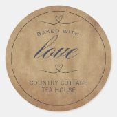 Sticker Rond Boulangerie rustique cuite avec amour (Devant)