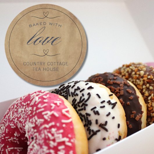 Sticker Rond Boulangerie rustique cuite avec amour