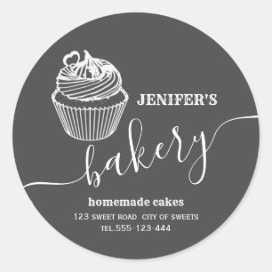 Sticker Rond Boulangerie simple et moderne cupcakes et sucrerie