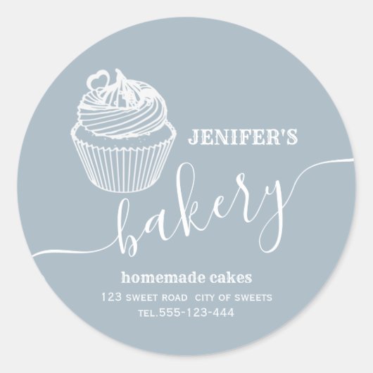 Sticker Rond Boulangerie simple et moderne cupcakes et sucrerie (Devant)